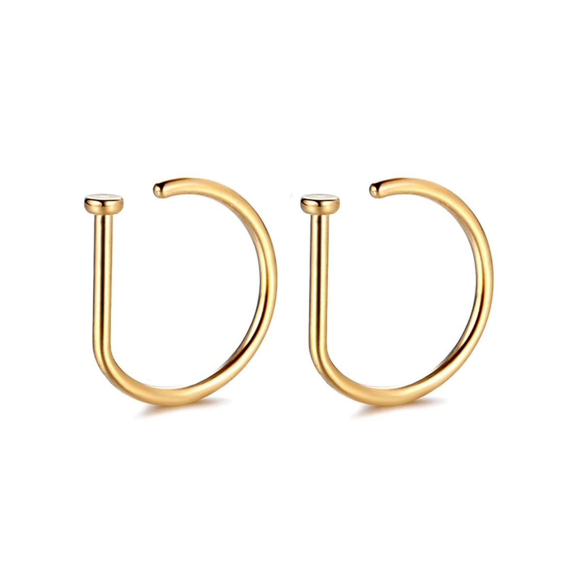 Fake Nose Ring Hoop Lip Labret Ring for Women Non Pierce Hoop Nose Ring  Septum Hoop  Ring Tragus Rook Ring Non Piercing Jewelry