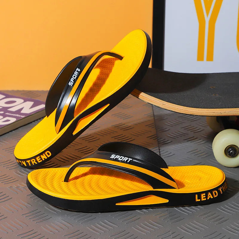 Summer Simple Outer Wear Men's Flip Flops Anti-slip Casual Beach Fashion Slippers