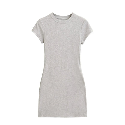 Mini Dresses Short Sleeve Crewneck Sexy Summer Bodycon Dress for Women Pullover Sleeveless Vestidos