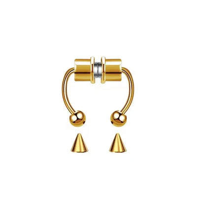 2pc Women Fake Piercing Nose Ring Hoop Body Jewelry
