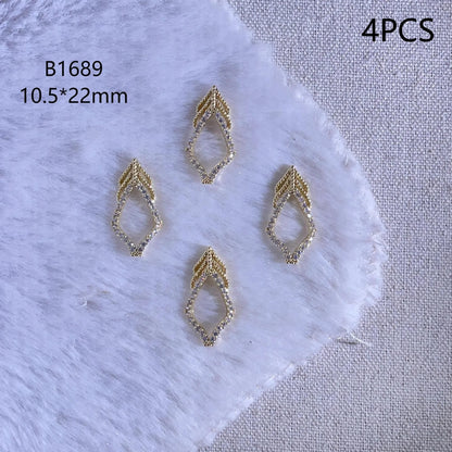 4PCS Kaniu Luxe Gold Nail Jewels Premium Crystal Rhinestones For Acrylic Nails Decoration Handmade Craft