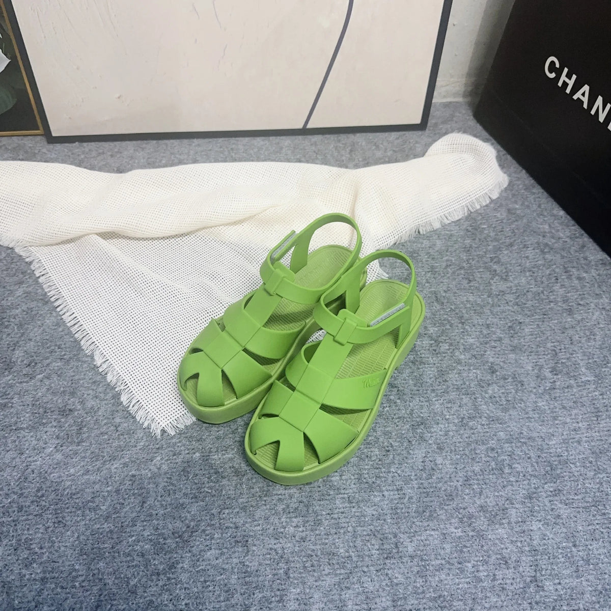 Mini Melissa – Sandales d'été romaines à bout ouvert pour femmes, semelle épaisse Matsu, chaussures de plage respirantes et décontractées pour adultes et jeunes filles