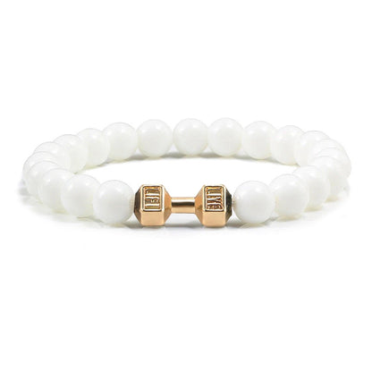 Bracelet en pierre volcanique naturelle pour hommes, perles mates noires, breloque haltère, bracelets à breloques pour femmes, bijoux de fitness