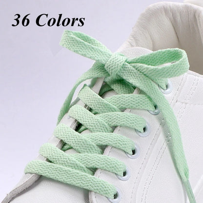 1Pair Flat Shoelaces Classic Quality Rope Laces Solid Casual Sneakers Shoelace Shoe Accessories 100/120/140/160/180CM