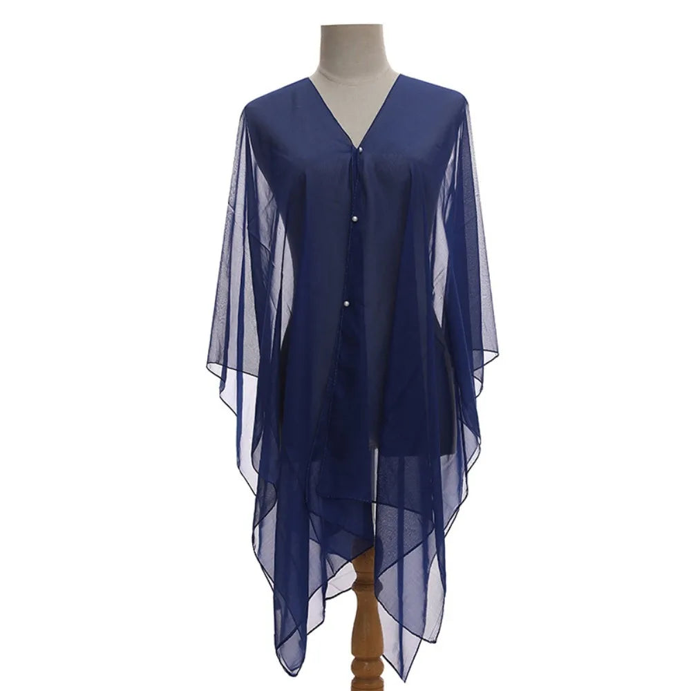 New Solid color Shawl Scarf Luxury Sun-Resistant Beach Cover Up Smooth Spring Poncho Women