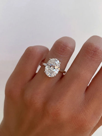 Bague en Argent Sterling 925, Zircon Ovale Scintillant 1-8 Carats, pour Femme, Fiançailles, Mariage, Bijou de Luxe de Haute Qualité