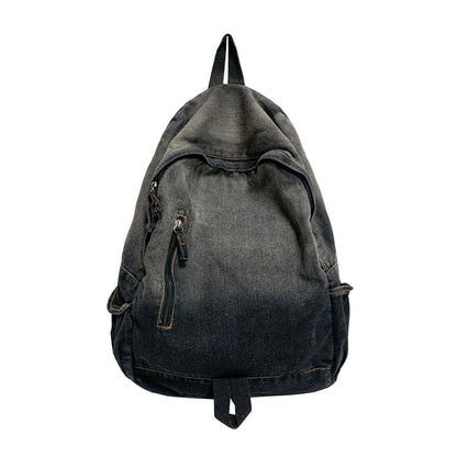 Men's and Women's Backpacks, Student School Bags, Large-Capacity Washed Denim Bags