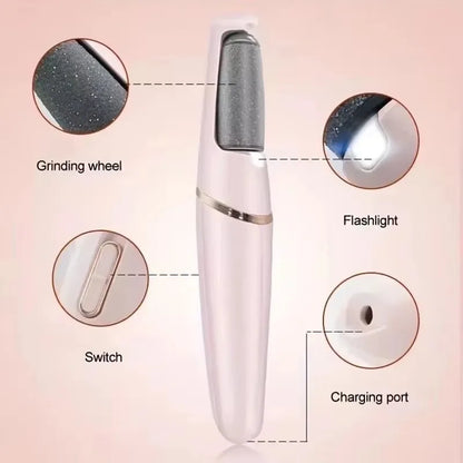 NEW USB Electric Dead Skin Pedicure Automatic Foot Grinder Rechargeable Roller Feet Pedicure Tool with 2 Removable Roller Heads