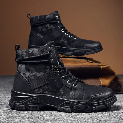 Men Boots Casual Outdoor Desert Boots Autumn Fashion Camouflage Lace-up Platform Shoes Man  Botas Masculina Zapatos Hombre