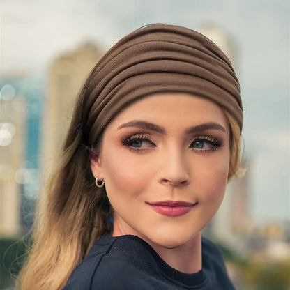 Wide Headbands for Women Large Turban Headwrap Boho Hairband Twisted Head Bands Sport Workout Stretch Non-slip Hair Accessories