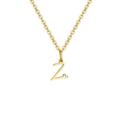 Dainty Heart Initial Necklace for Women, Gold Plated A-Z Letter Pendant, Waterproof Stainless Steel Monogram Jewelry, Personaliz