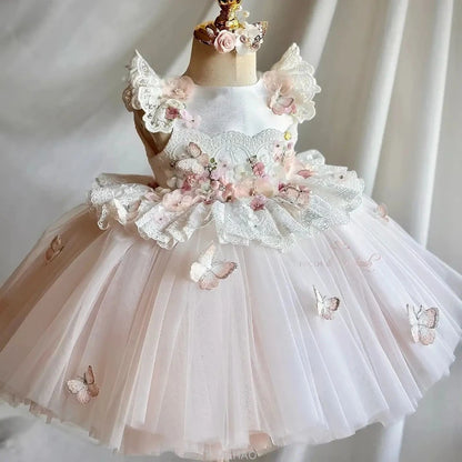 Party Dress 2025 Clothes New White Girls Princess Costume Children Kids Party Outfits Vestido Cute Sweet Birthday Tulle Gown