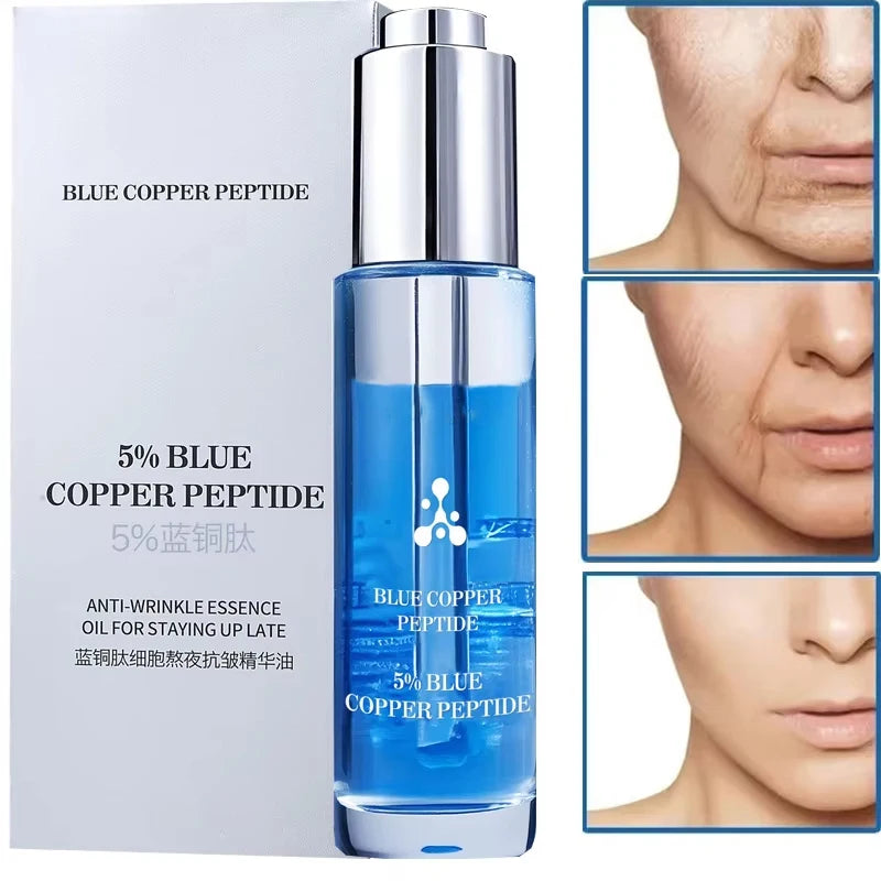 5% Blue Copper Peptide Serum For Face Anti Wrinkles Aging Facial Lifting & Moisturizing Brighten Skin Tone Skin Cosmetics