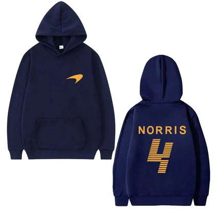 Hot sale Lando Norris Racing Driver Double Sided Print Sweatshirt Men Women Oversized Hoodie Unisex Fleece Long sleeve pullovers