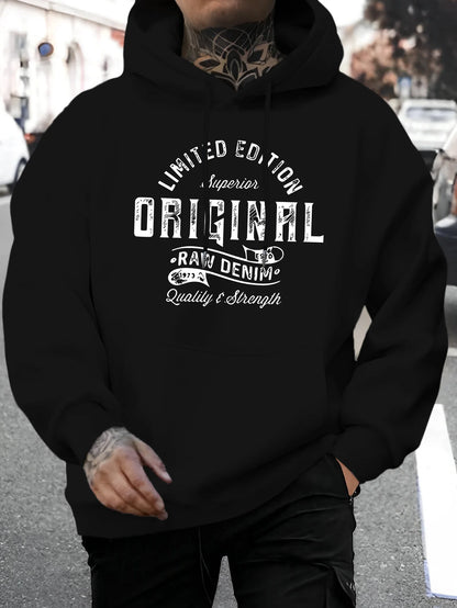 Haut homme col rond manches longues ample grande taille automne et hiver sweat à capuche t-shirt haut