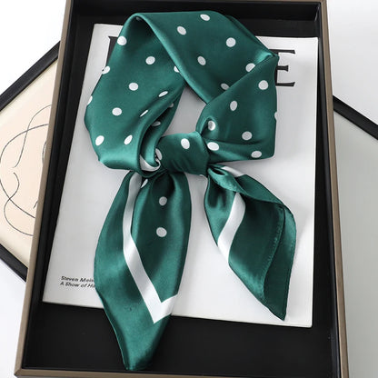 Lady Hair Dot Scarf Female Silk Square Scarves Head Wraps for Women Bandana Fashion Foulard Shawls Female Neckerchief Summer