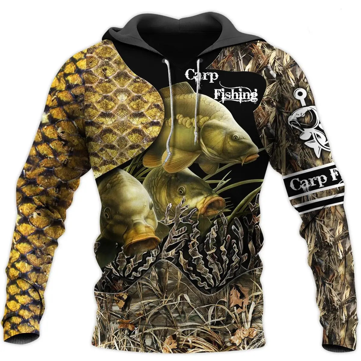Sweat à capuche pour hommes, motif carpe de pêche 3D cool, Harajuku, unisexe, décontracté, pull, hoodies, sudadera hombre