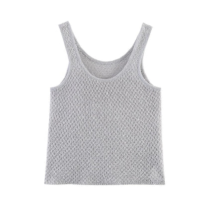 Vêtements féminins 2025 Nouveau style mode européenne et américaine, haut en tricot simple avec décoration de perles, gilet en tricot