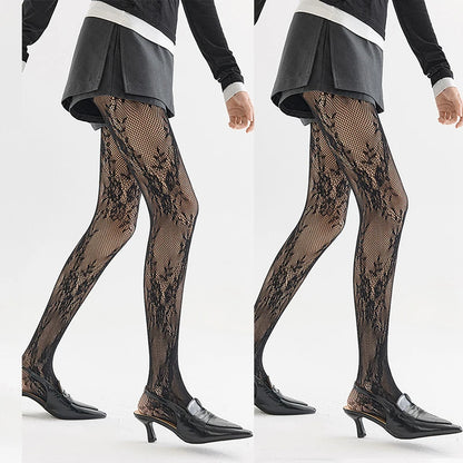 Collants Mignons Lolita Femme Sexy Dentelle Fleur Collants Hauts de Cuisse Bas Résille Lingerie Collants Résille Collants Femme