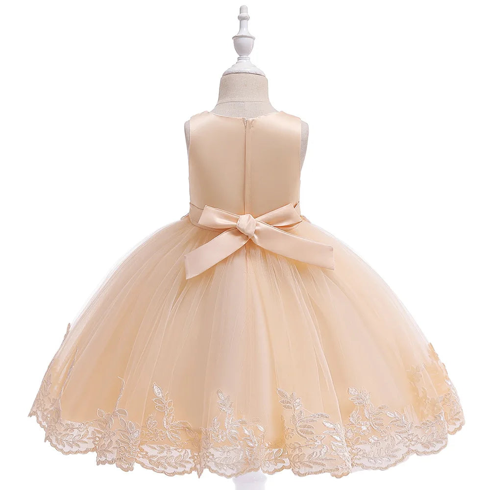 Party Dresses For Girls Flower Embroidery Beading Princess Dress For Kids First Communion Wedding Bridesmaid Birthday Party Gown
