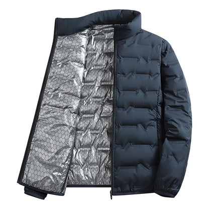 LEOSOXS-Men's outerwear made of graphene material, warm and casual, lightweight stand up collar, winter casual warm top