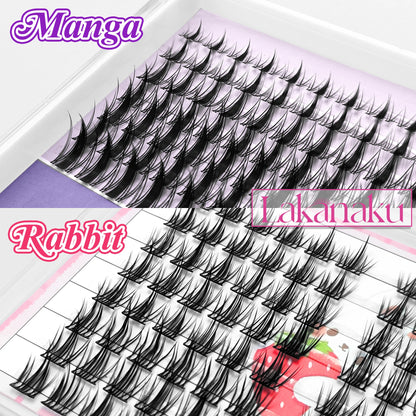 LAKANAKU Manhua Cluster Lashes Comic DIY Lashes Fairy Lashes Natural Set Eyelashes Premade Fan Individual Eyelash Extensions