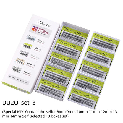 Clavier DU2O 10 Boxes Per Set Eyelashes 20D Cluster Lashes Natural  Extensions False Eyelashes Double The Volume