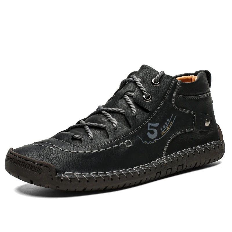 Men's Shoes Leather Unisex Walking Shoes Women Hand Stitching Outdoor Stitched Men Casual Boots