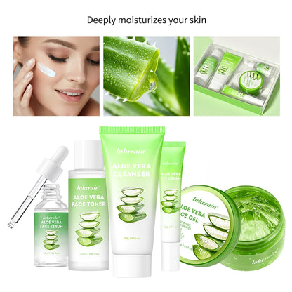 Coffret de Soins Multi-peaux à l'Aloès - Hydratation Profonde, Nutrition Intense, Éclaircissant, Hydratant, Lisse la Peau