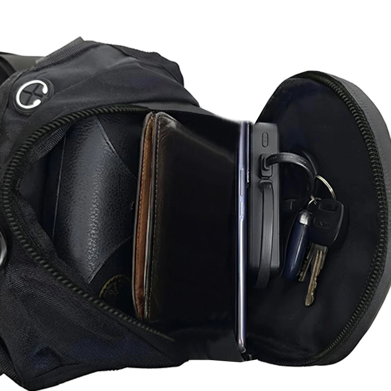 Motorcycle Leg Bag Waterproof Hard Shell Waist Pack, Outdoor Sports Thigh Bag for Men, Adjustable Strap for Riding & Hiking