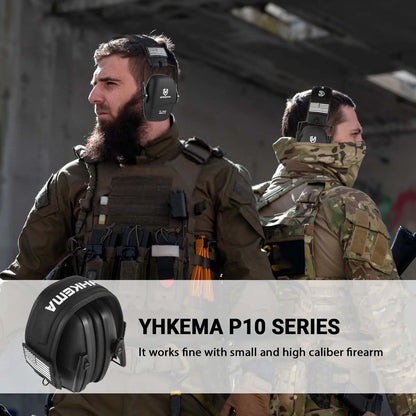 YHKEMA Tactical headset ear protection shooting headphones for hunting Hearing earmuff Noise reduction 25db earmuffs Silicone