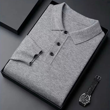 Men's 100% Mink Cashmere Large Size Sweaters Autumn Winter Solid POLO-neck Casual Knit Pullovers Long Sleeve Warm Jumper to