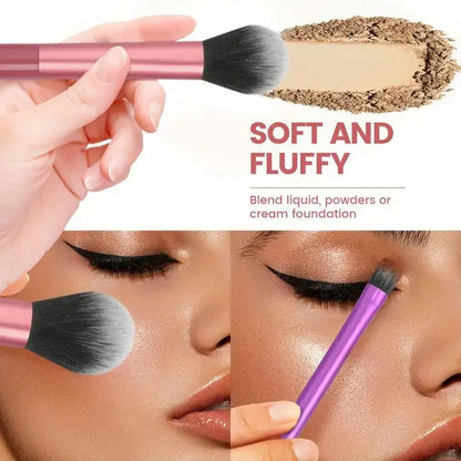 Lot de 8 pinceaux de maquillage professionnels – Poils synthétiques doux et de qualité supérieure, sans cruauté envers les animaux, faciles à nettoyer, pour fond de teint, fard à joues, fard à paupières, cosmétiques