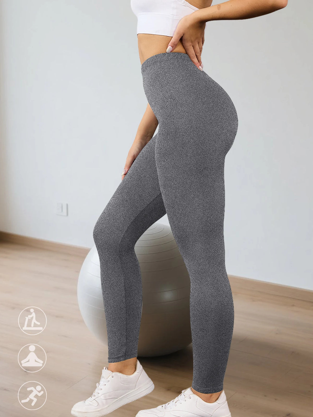 Low Rise Super Soft Leggings for Women - High Elasticity Stretchy Tights for Yoga Running Workout Casual Wear