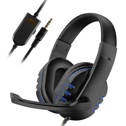 3.5mm Headphones Wired Gaming Headset Earphones For PS4 Play Station 4 Game PC Chat Headset  With Microphone