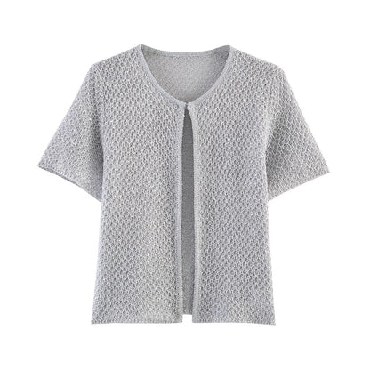 Vêtements féminins 2025 Nouveau style mode européenne et américaine, haut en tricot simple avec décoration de perles, gilet en tricot