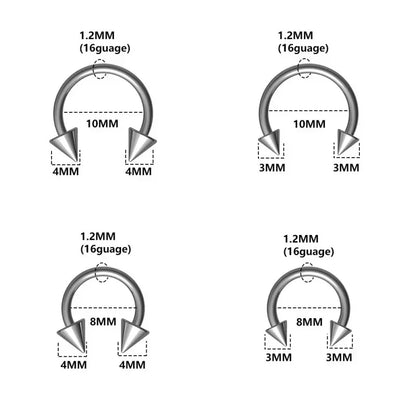 F136 Titane Piercing Pointe Conique Perle Ronde Zircon Hélice Anneaux de Nez Septum Cartilage Labret Boucle d'Oreille Bijoux de Corps Vente en Gros