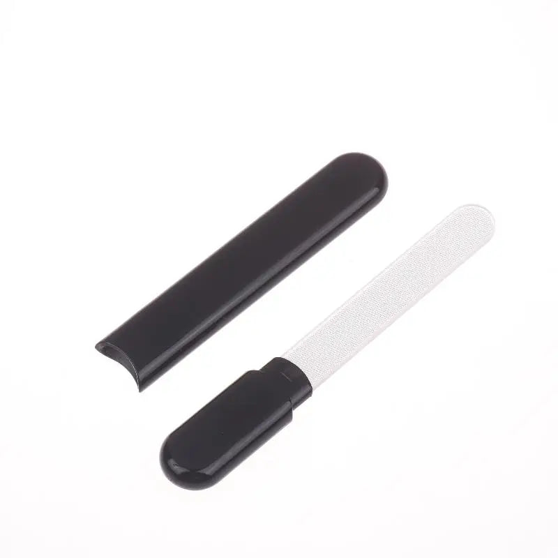 Portable Crystal Glass Nail File with Protective Case, Professional Nail Buffer for Natural & Acrylic Nails