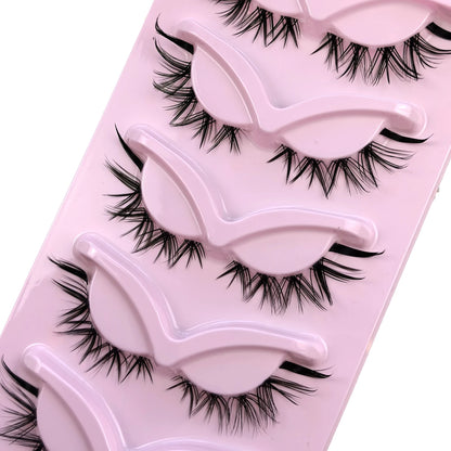 HBZGTLAD Faux Cils Œil de Chat Aspect Naturel Faux Cils Renard Magnifiques, Effilés et Légers en Vison Synthétique pour Maquillage Poupée