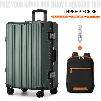 Bagage à roulettes 20 24 26 28" Valise à cadre en aluminium Valise de voyage USB avec roues Serrure à combinaison Bagage cabine