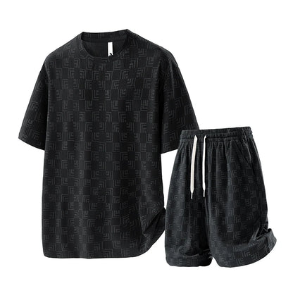Plus Size 8xl Summer Men's Tracksuits Sets Fashion Casual Quick Dry T-Shirts Shorts Suits Male Oversize 7xl 6xl Sportswear