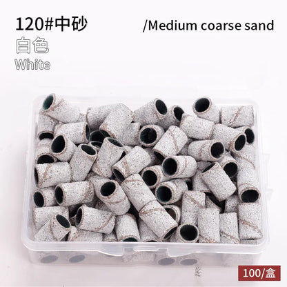 Large Nail Sanding Bands Set 100pcs/box Professional 180Grit Electric Manicure Sandband for Acrylic Nails