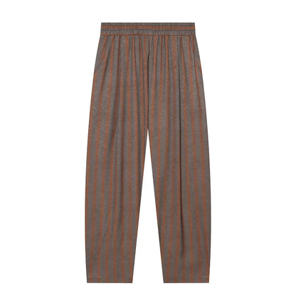 Women's Pants Sets 2 Piece Set Fashion Striped With Belt Coats Women Elastic Waist Casual Pants Two Piece Sets Women Outfits