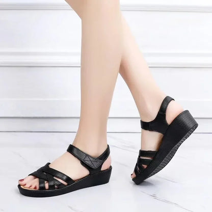 Women Sandals Summer Shoes 4cm Heels Sandals for Wedges Casual Pu Platform Shoes Wholesale 2024
