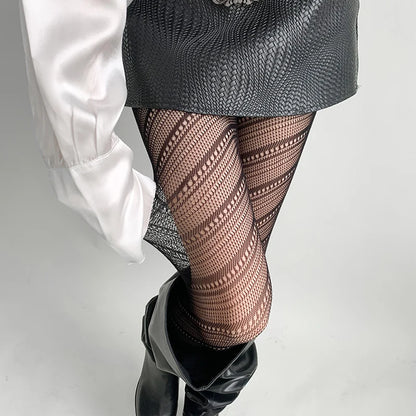 Woman Girls Fashion Punk Gothic  Fishnet Stockings Snake Skull Striped Mesh Tights Panties Lolita Plus Size Pantyhose Leggings