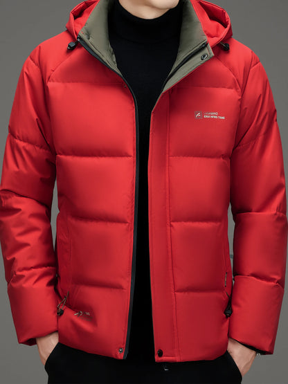 Men's warm jacket with detachable hood, casual business outdoor sports thick men's clothing, new winter style