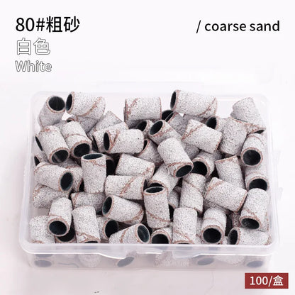 Large Nail Sanding Bands Set 100pcs/box Professional 180Grit Electric Manicure Sandband for Acrylic Nails