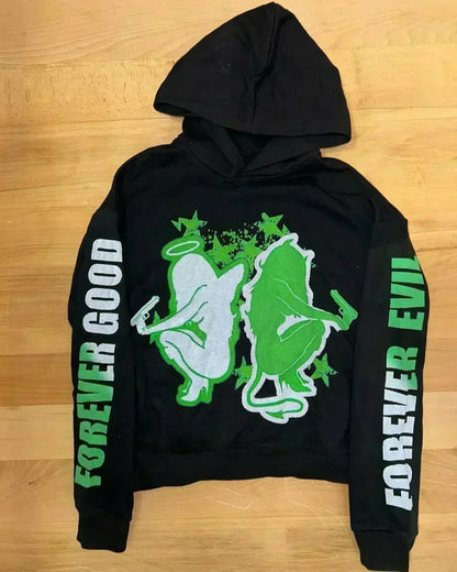 Sweats à capuche Droland Miller Scare Y2k Femme Gothique Punk Streetwear Grunge Haut Sweat-shirt Surdimensionné Harajuku Hip Hop Vêtements