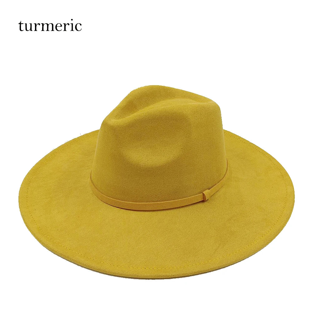 Suede Fedora Painting Felt Hats for Men and Women, Hand Sewn Fedora Adjustable Fall Winter Fashion Party Hats and Gifts