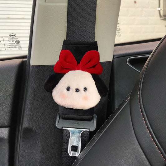 1pc Housse de ceinture de sécurité mignonne avec nœud pour chien, coussin de harnais, protection de l'épaule pour enfants et femmes